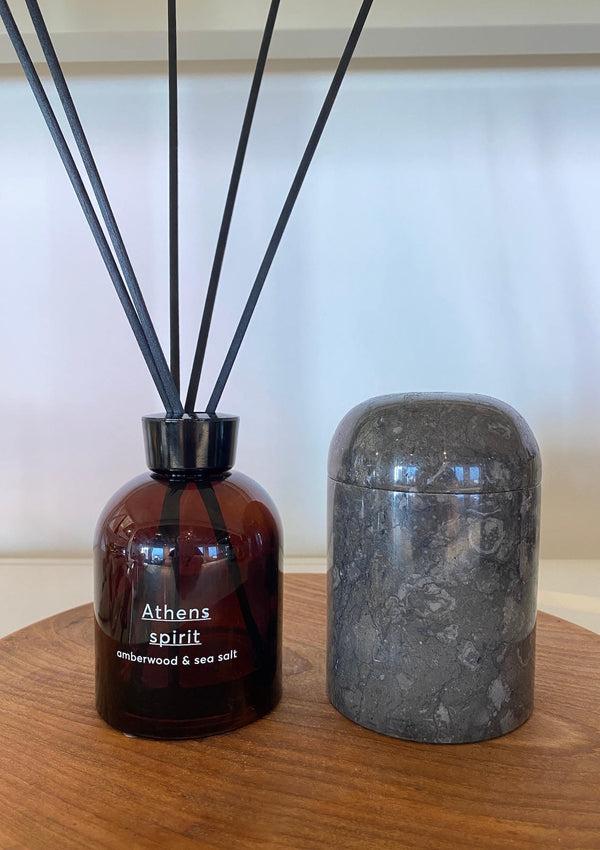 Rabens Saloner Medium Marble Jar With Lid 13x8 5 Cm I Dark Grey