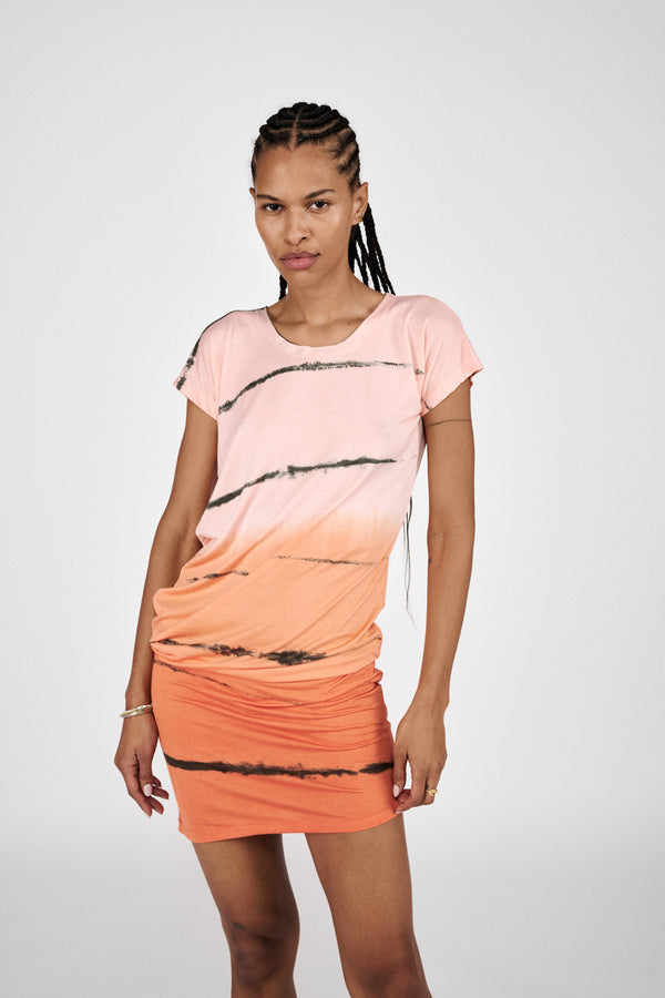 Rabens Saloner Mejse Nuance Jersey Dress I Chocolate Combo