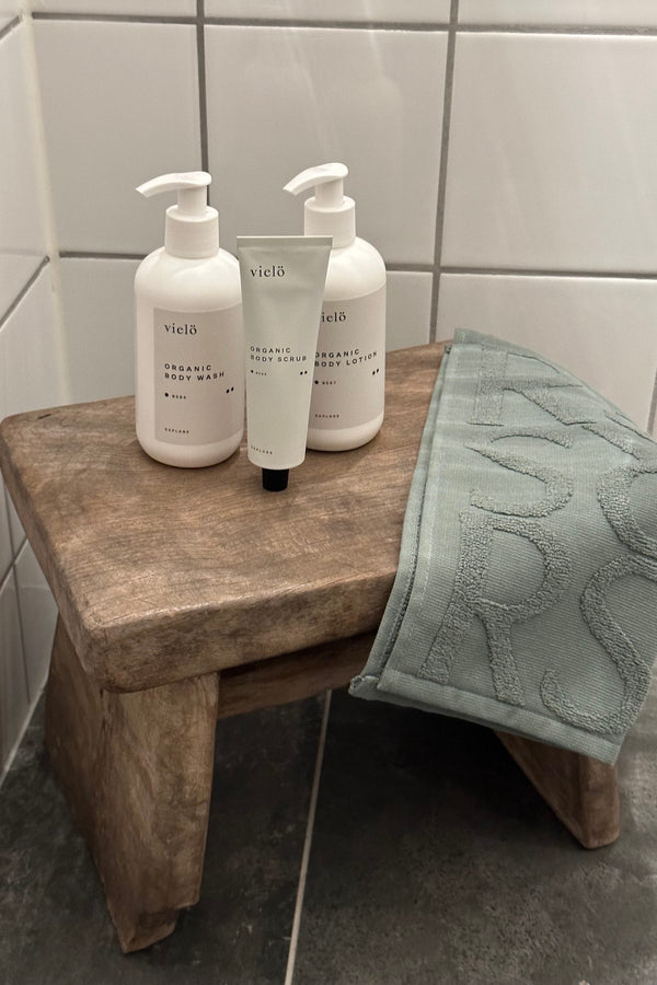 Rabens Saloner Monogram Wash Cloth Wash Cloth 30x30 Cm I Sage