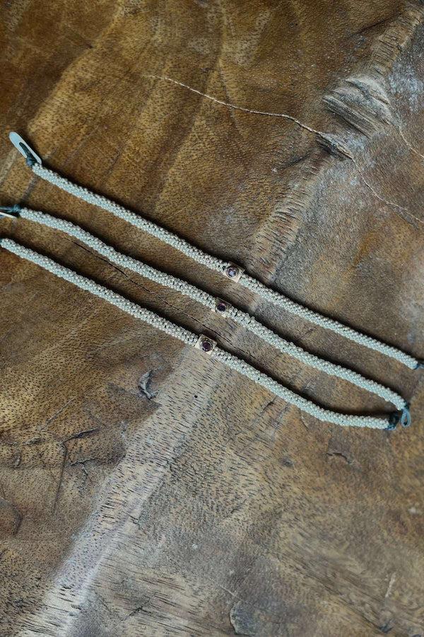 Rabens Saloner Nafsu Bracelet W/gold Square Pendant I Purple Stone