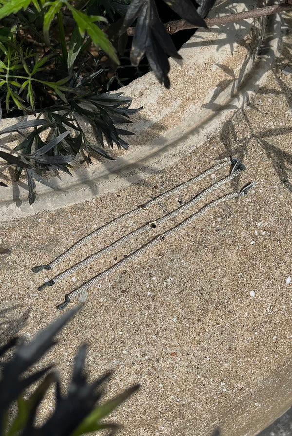 Rabens Saloner Nafsu Silver Bracelet W/square Pendant I Dark Stone