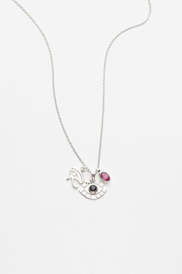 rabens saloner Nafsu Silver chain w/eye charms I Silver