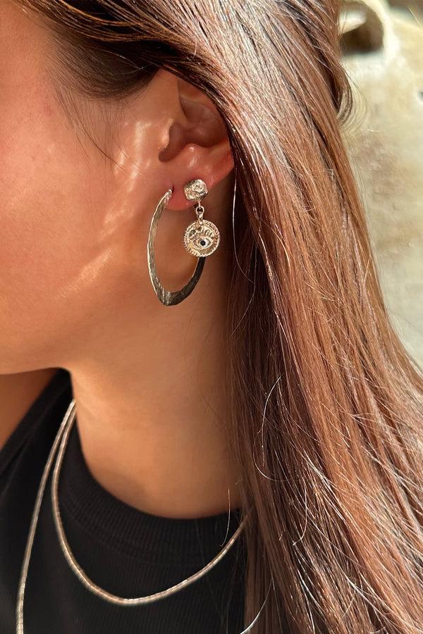 Rabens Saloner Nafsu Silver Hammered Hoop S I Silver