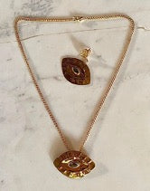 Rabens Saloner Necklace With Giant Eye Pendant Nafsu I Gold