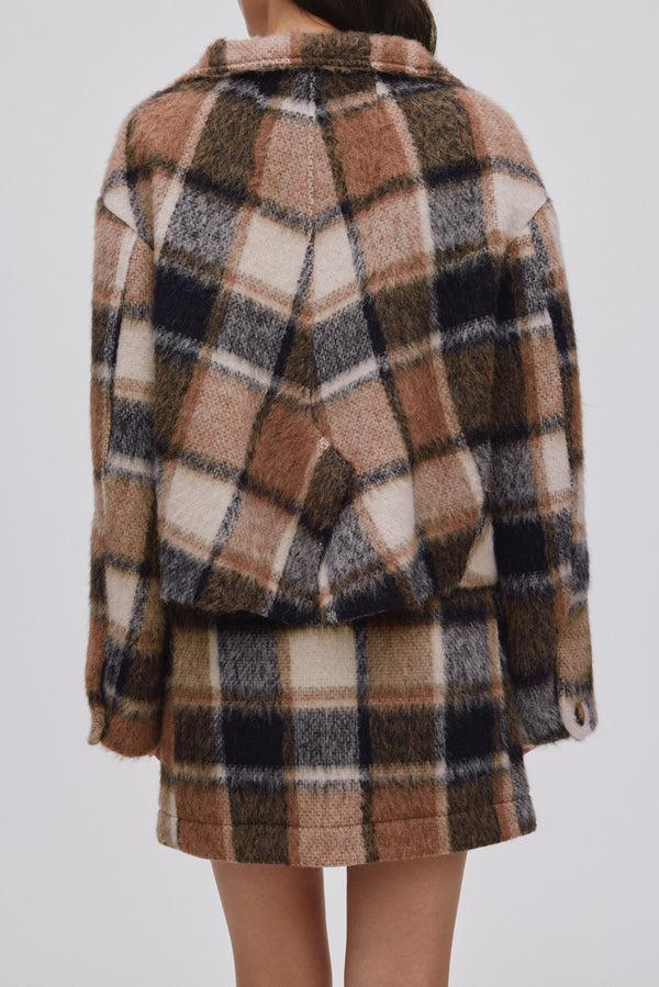 Rabens Saloner Olympia Jumbo Check Short Skirt I Brown Check