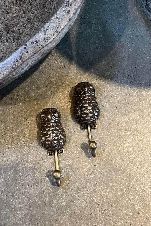 Rabens Saloner Owl Brass Hook Hook 16 Cm I Matte Brass