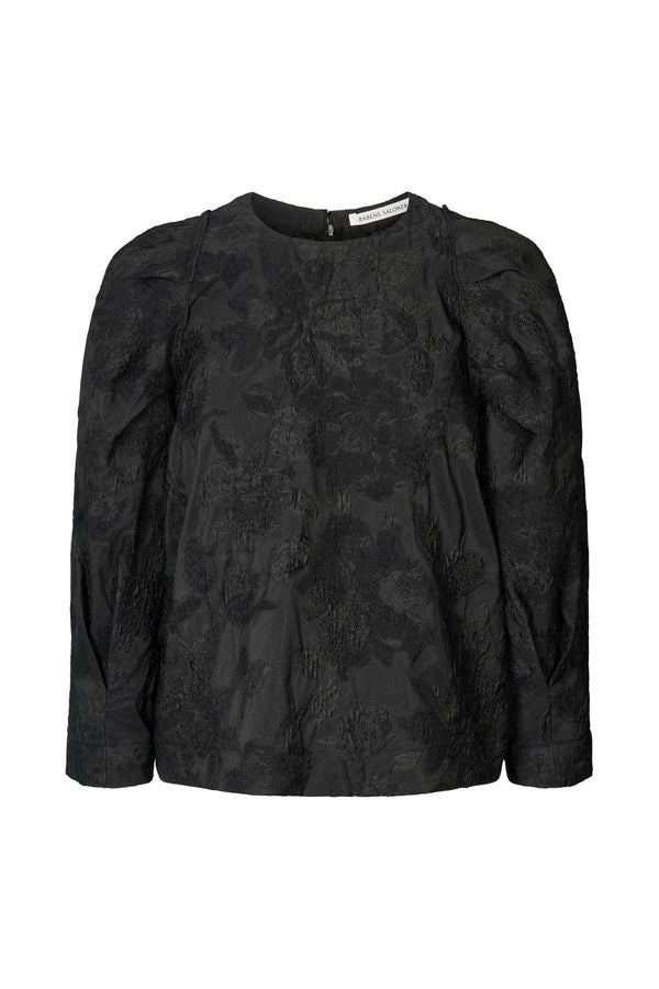 rabens saloner Peyton Clipped jacquard blouse I Pirate black