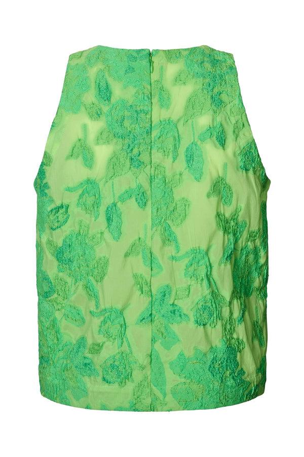 Rabens Saloner Piper Clipped Jacquard Tank Top I Viper Green