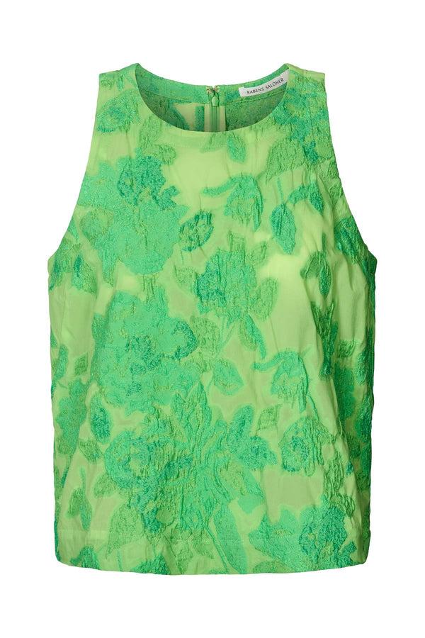 rabens saloner Piper Clipped jacquard tank top I Viper green