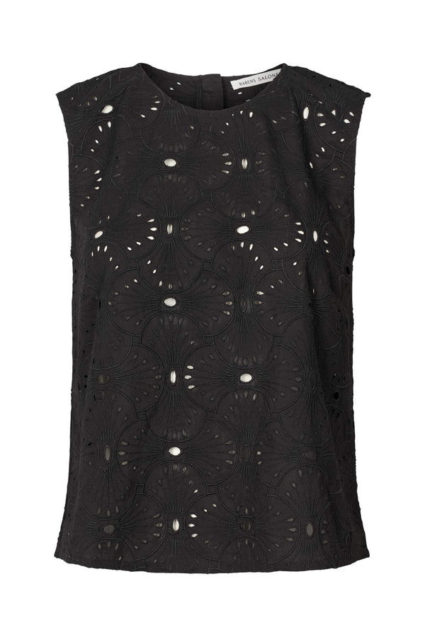 Rabens Saloner Piper Supersize Anglaise Tank Top I Caviar Black