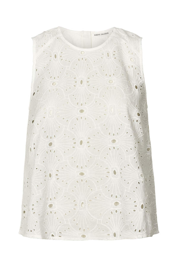 rabens saloner Piper Supersize anglaise tank top I White swan