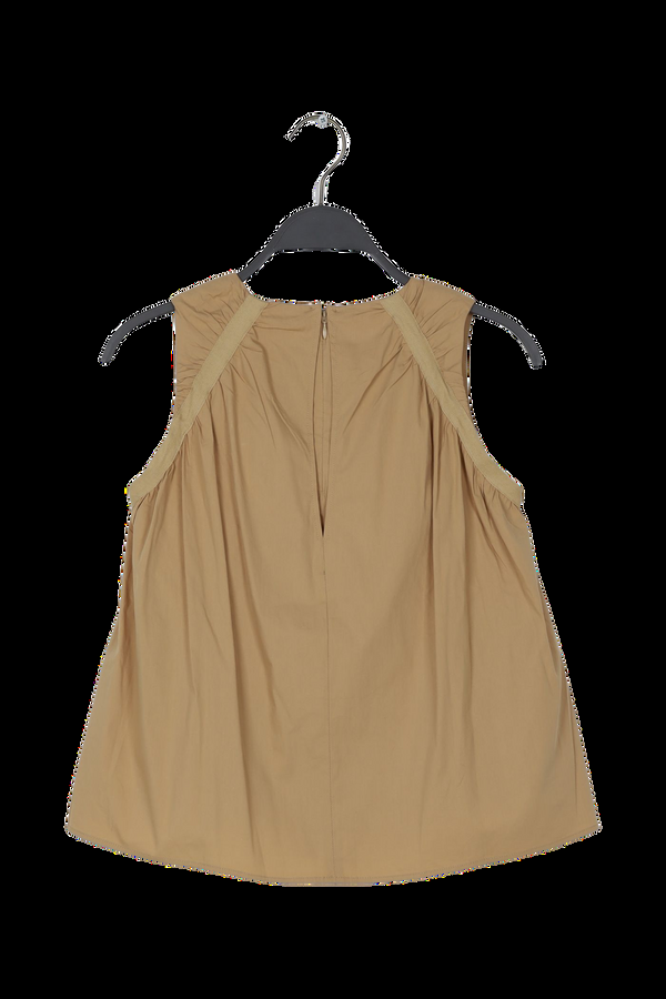 Rabens Saloner PreLoved Aio Papery Gathered Top I Toffee