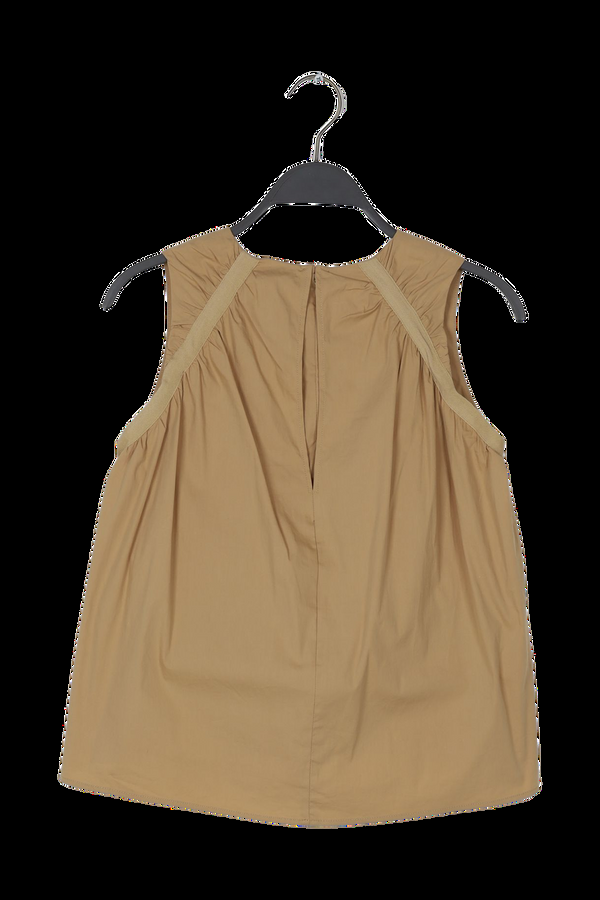 Rabens Saloner PreLoved Aio Papery Gathered Top I Toffee