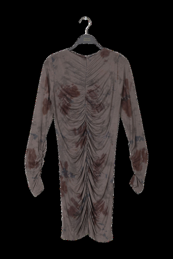 rabens saloner PreLoved Isi Mixture gather short dress I Asphalt combo