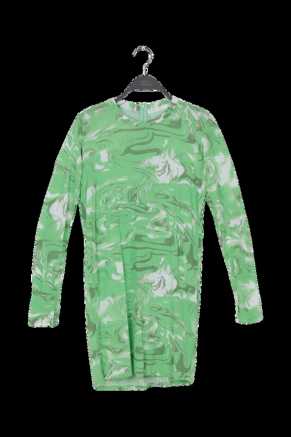 rabens saloner PreLoved Janna Seaweed swirl short tube dress