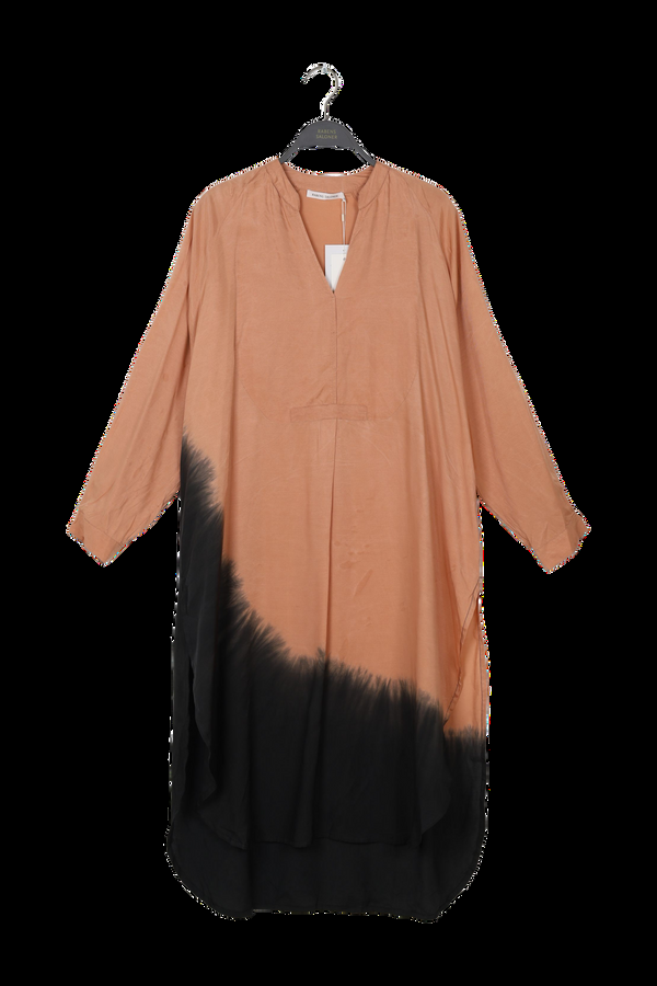 rabens saloner PreLoved Lareen Coastal over size shirt dress I Black peachy combo