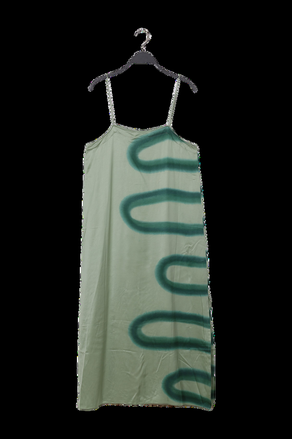 Rabens Saloner PreLoved Laurette Fluid Camisole Dress I Aloe Vera Combo