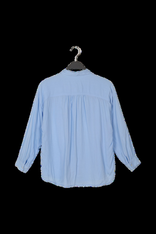 Rabens Saloner PreLoved Loulou Herringbone Gathered Shirt