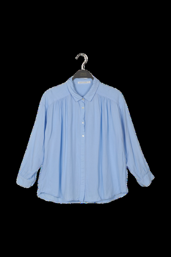 rabens saloner PreLoved Loulou Herringbone gathered shirt