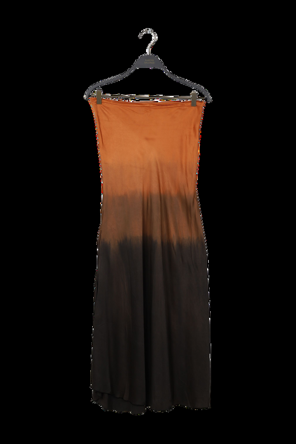 rabens saloner PreLoved Lucill Flow bias skirt I Burnt orange combo