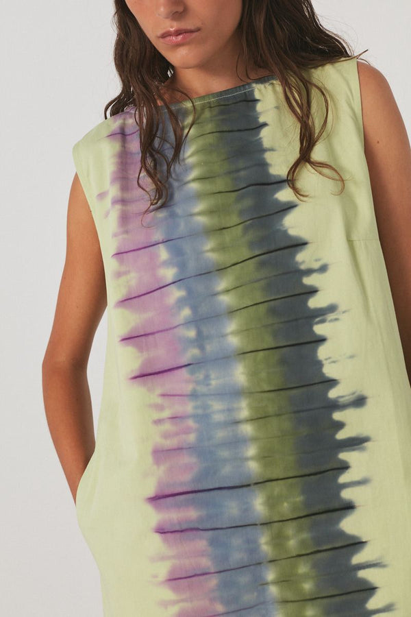 Rabens Saloner PreLoved Lupita Macaw Aline Short Dress I Lime Combo