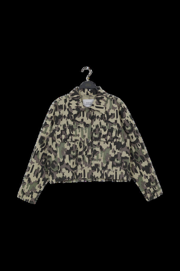 rabens saloner PreLoved Neva Cyber drill short jacket I Olive combo