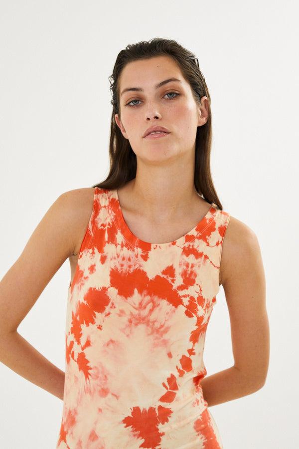 Rabens Saloner PreLoved Niara Nebula Long Tank Dress I Cacao Combo