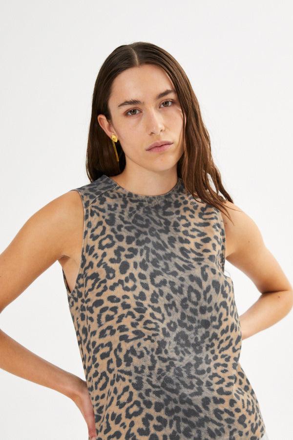 Rabens Saloner PreLoved Piper Leopard Print Tank Top I Leopard
