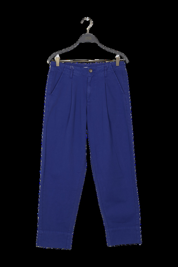 rabens saloner PreLoved Raina Canvas light pleat pant I Workwear blue