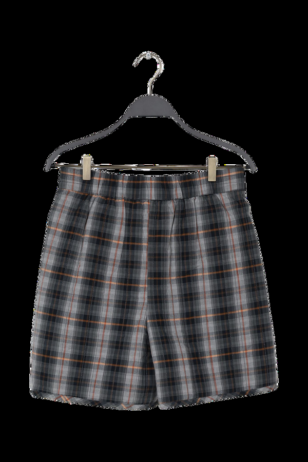 Rabens Saloner PreLoved Severine Check Shirting Padded Shorts I Grey Check