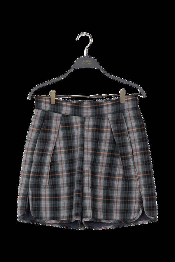 rabens saloner PreLoved Severine Check shirting padded shorts I Grey check
