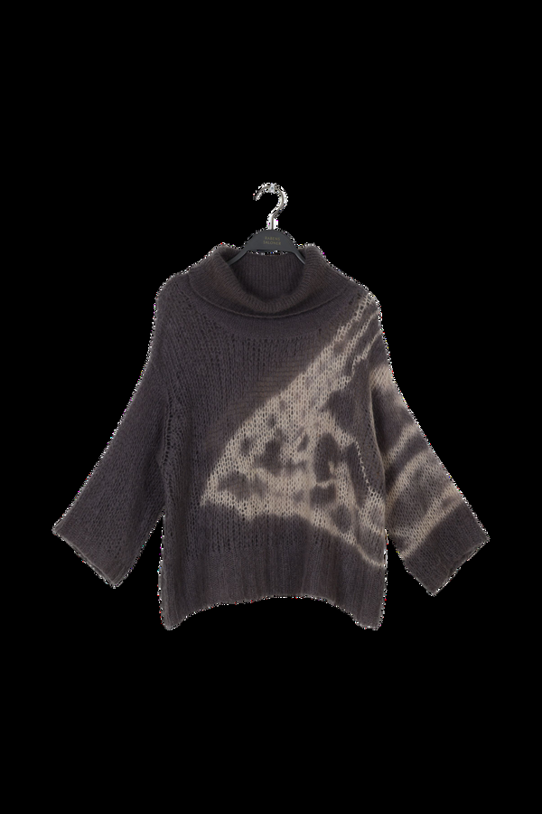 rabens saloner PreLoved Tahani Echo knit roll neck sweater I Pirate black combo