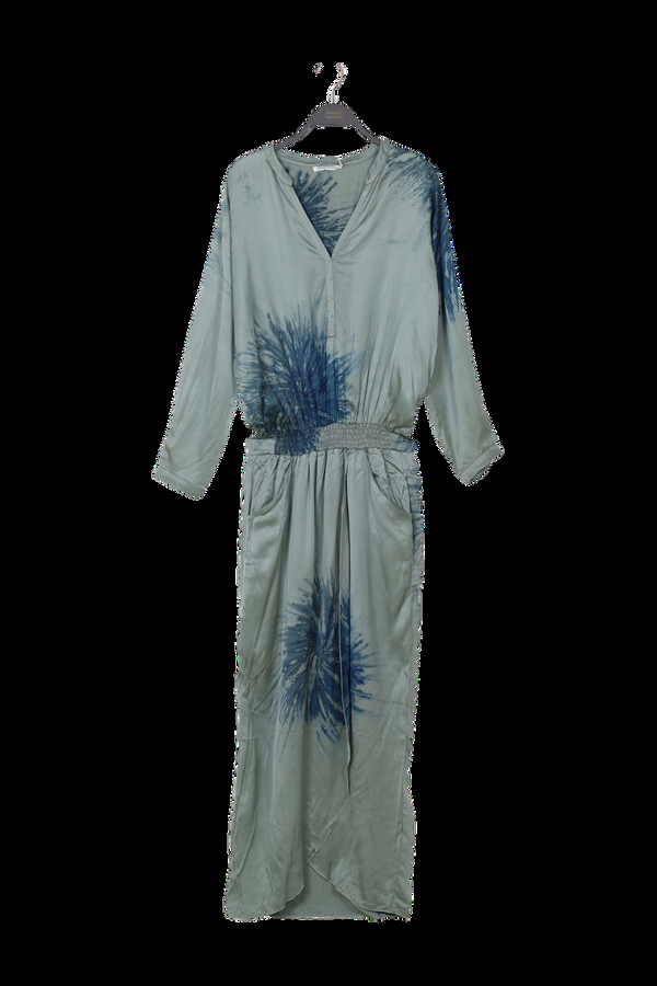 Rabens Saloner PreLoved Vera Cartwheel Wrap Over Dress I Ocean Combo