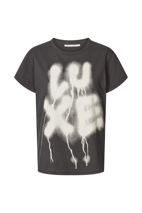 rabens saloner Ambla Luxe t-shirt I Faded black