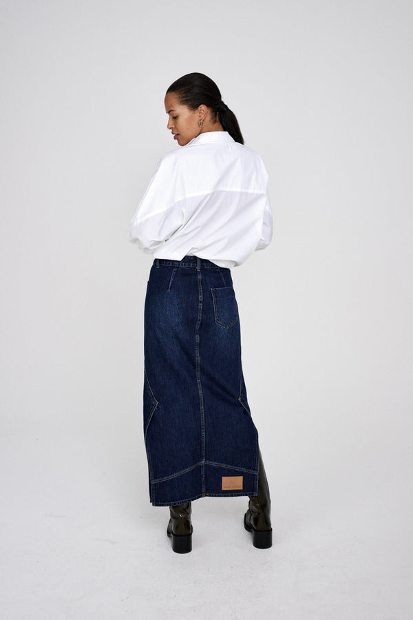 Rabens Saloner Chloe Poplin Full Shirt I White