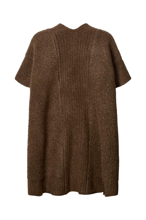 Rabens Saloner Dorris Sheep Knit Cape I Dark Brown