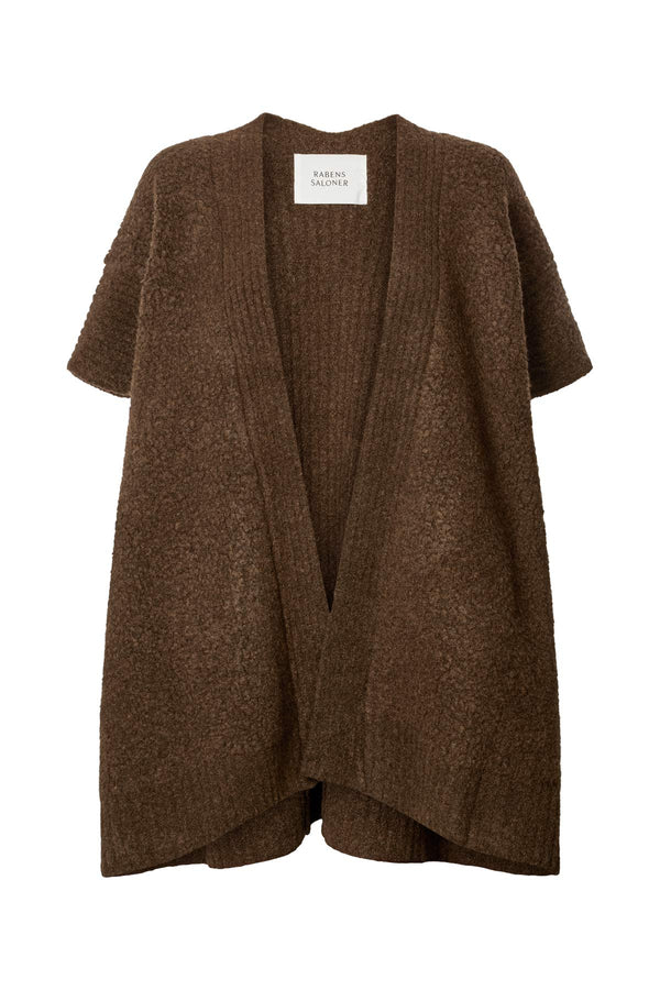 rabens saloner Dorris Sheep knit cape I Dark brown