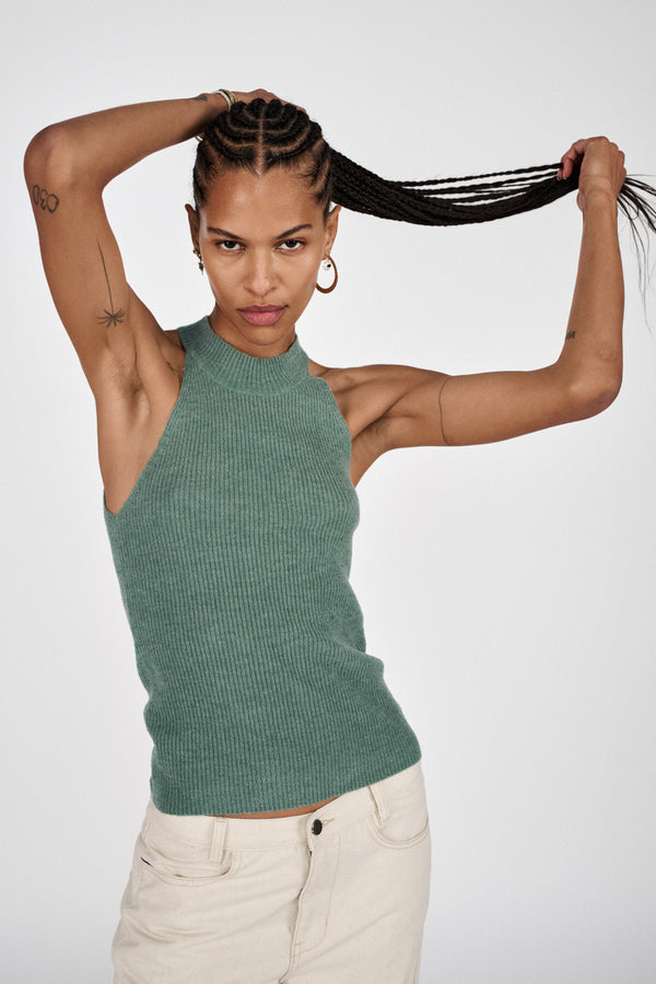 Rabens Saloner Erika Airy Tank Top I Soft Jade