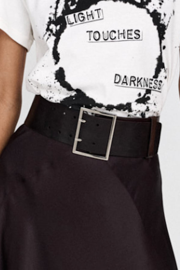 Rabens Saloner Gerde Leather Wide Belt I Black