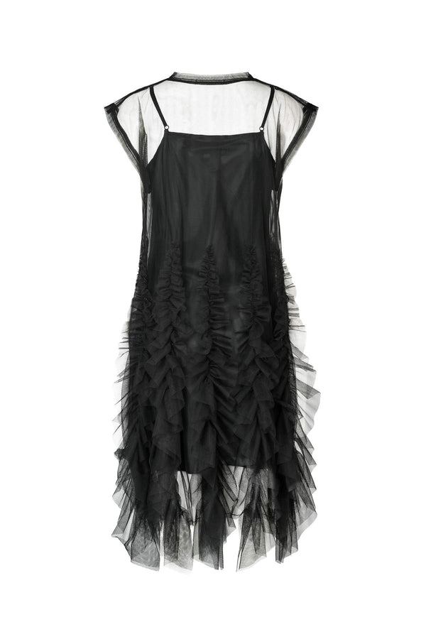 Rabens Saloner Ghita Frilly Tulle Dress I Black