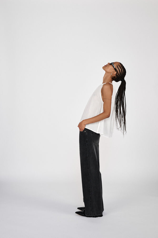 Rabens Saloner Hoda Cotton Halter Top I Black