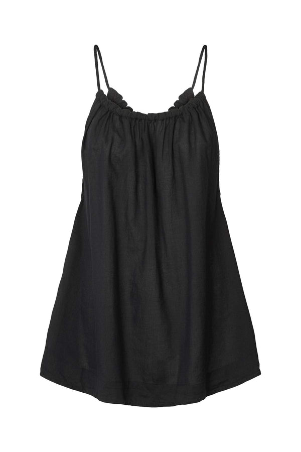 rabens saloner Hoda Cotton halter top I Black