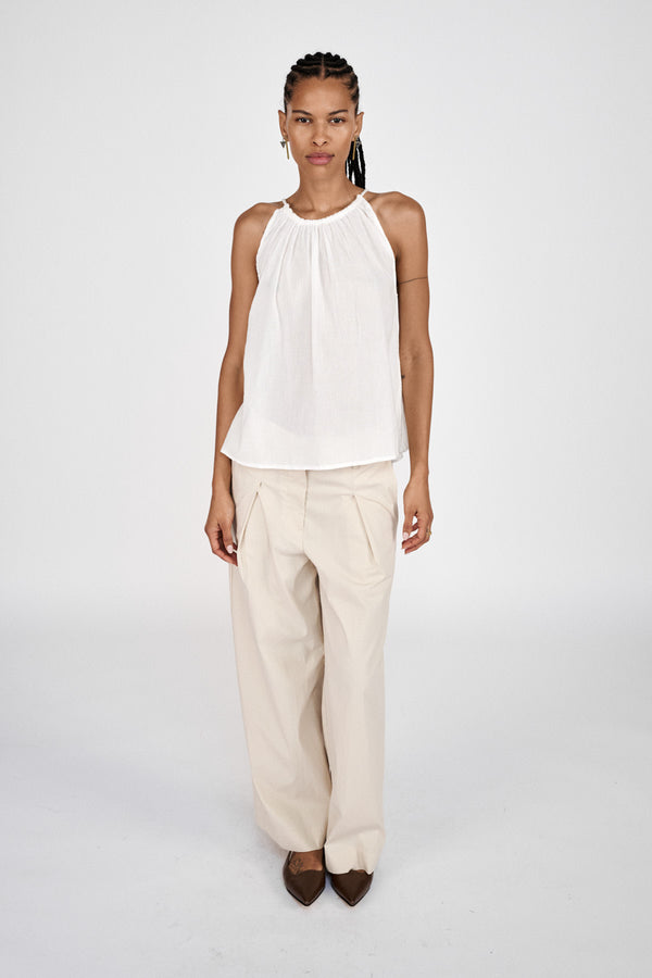 Rabens Saloner Hoda Cotton Halter Top I White