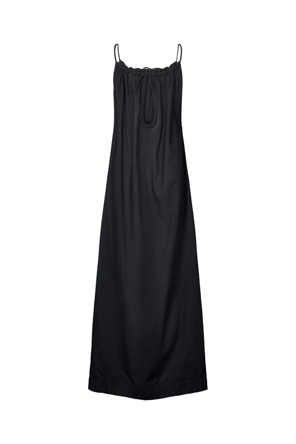 Rabens Saloner Hope Cotton Halter Dress I Black