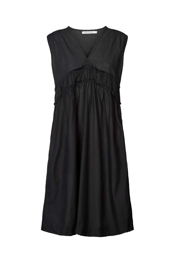 rabens saloner Hyben Cotton short dress I Black