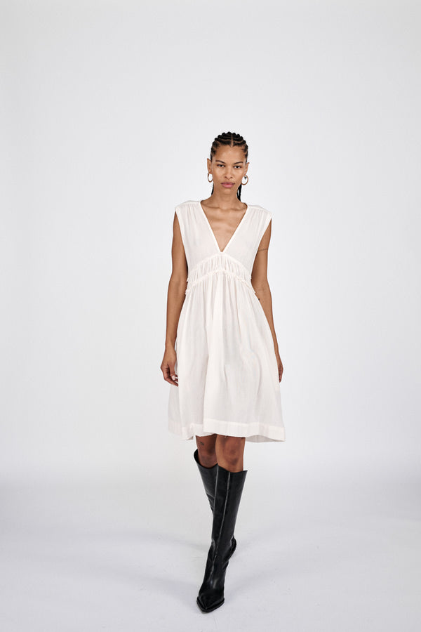 Rabens Saloner Hyben Cotton Short Dress I White