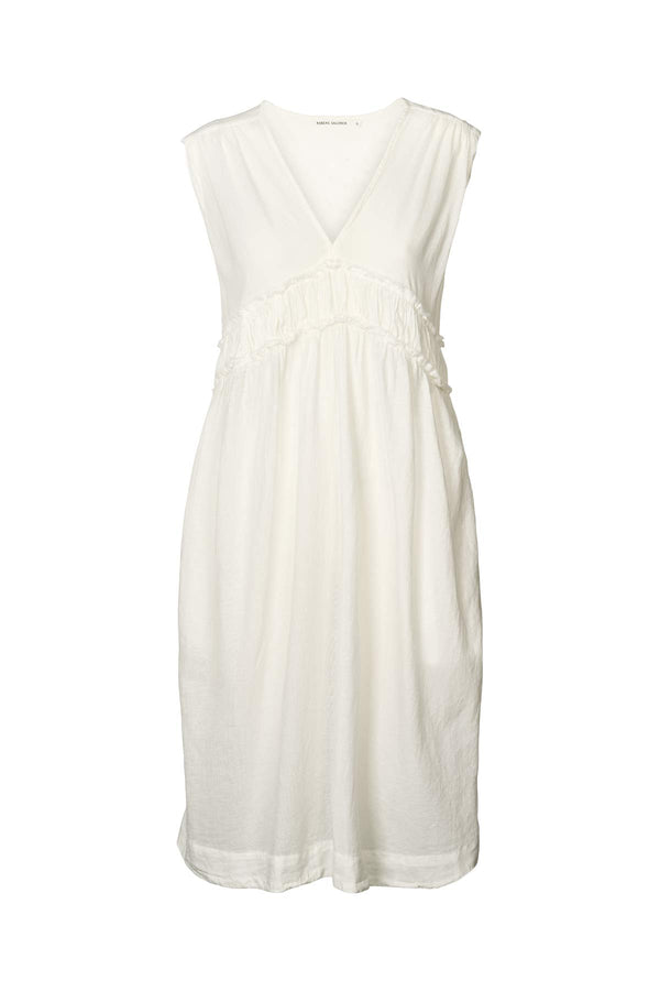 rabens saloner Hyben Cotton short dress I White