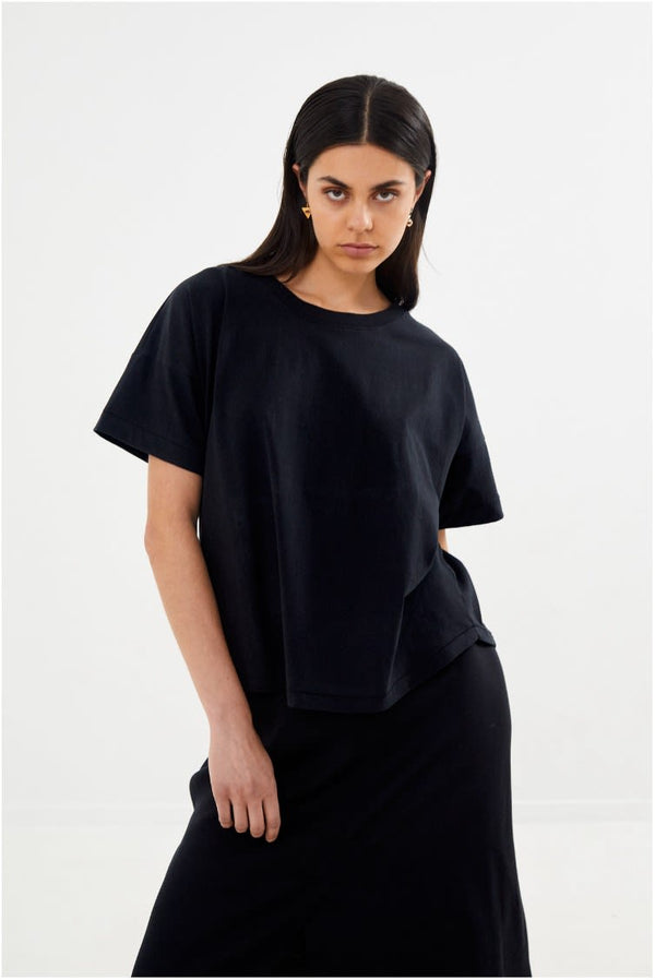 Rabens Saloner Margot FOT Cropped T-shirt I Black