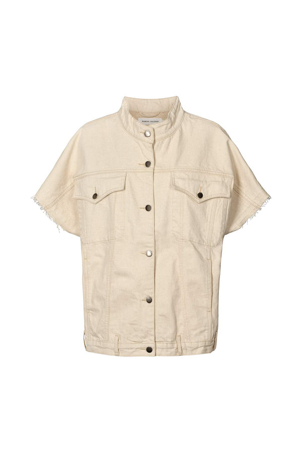 Rabens Saloner Mir Denim Vest Jacket I Ecru