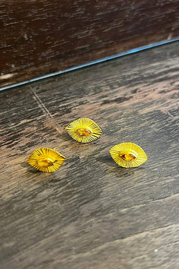 rabens saloner Nafsu Eye stud earring I Dark stone